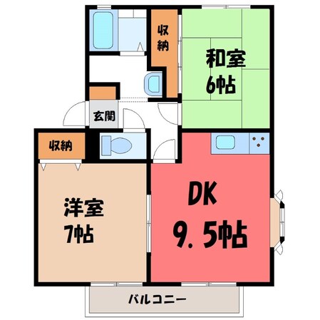 小山駅 バス13分  城北6丁目下車：停歩2分 1階の物件間取画像